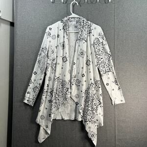 Caryon Retreat Regular Open Front Drop Shoulder Cardigan White XXS